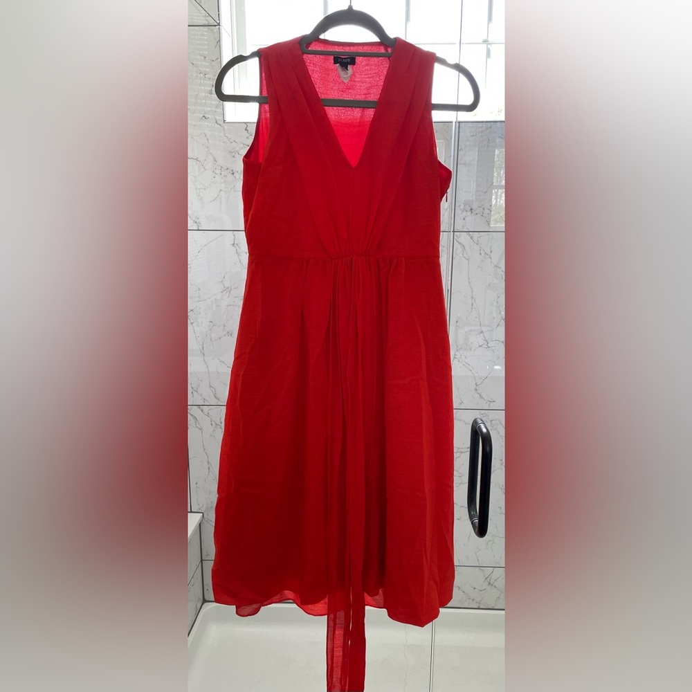 J. Crew beautiful bright Orange linen summer dress